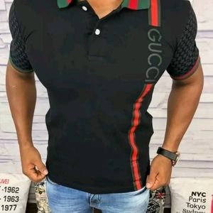 Vintage Gucci Men's Black Polo Shirt T-shirt size Large